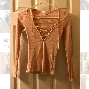 Urban outfitters knitted lace-up long sleeve